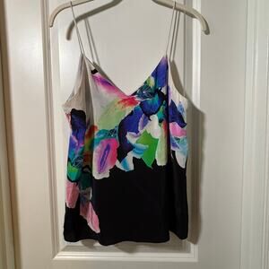Amanda Uprichard Silk Floral Cami Top | 100% Silk | Colorful Statement | Size M
